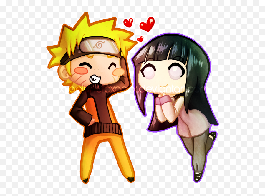 Download Hd Naruhina Chibi Love - Anime Love Chibi Naruto Anime Kawaii Naruto Chibi Emoji,Naruto Emoji