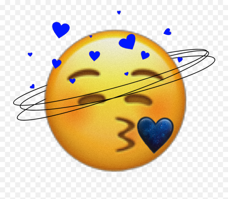 Emoticon Emoji Kiss Blue Sticker - Kiss Emoji With Blue Heart,Kiss Emoji