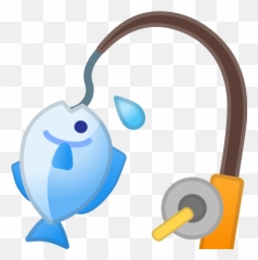 Fishing Pole Emoji - Caught Fish Emoji,Fish Emoji