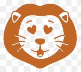 Lion Enamoured Head Muzzle Flat - Hocico De Leon Dibujo Emoji,Lion Showing Emotion