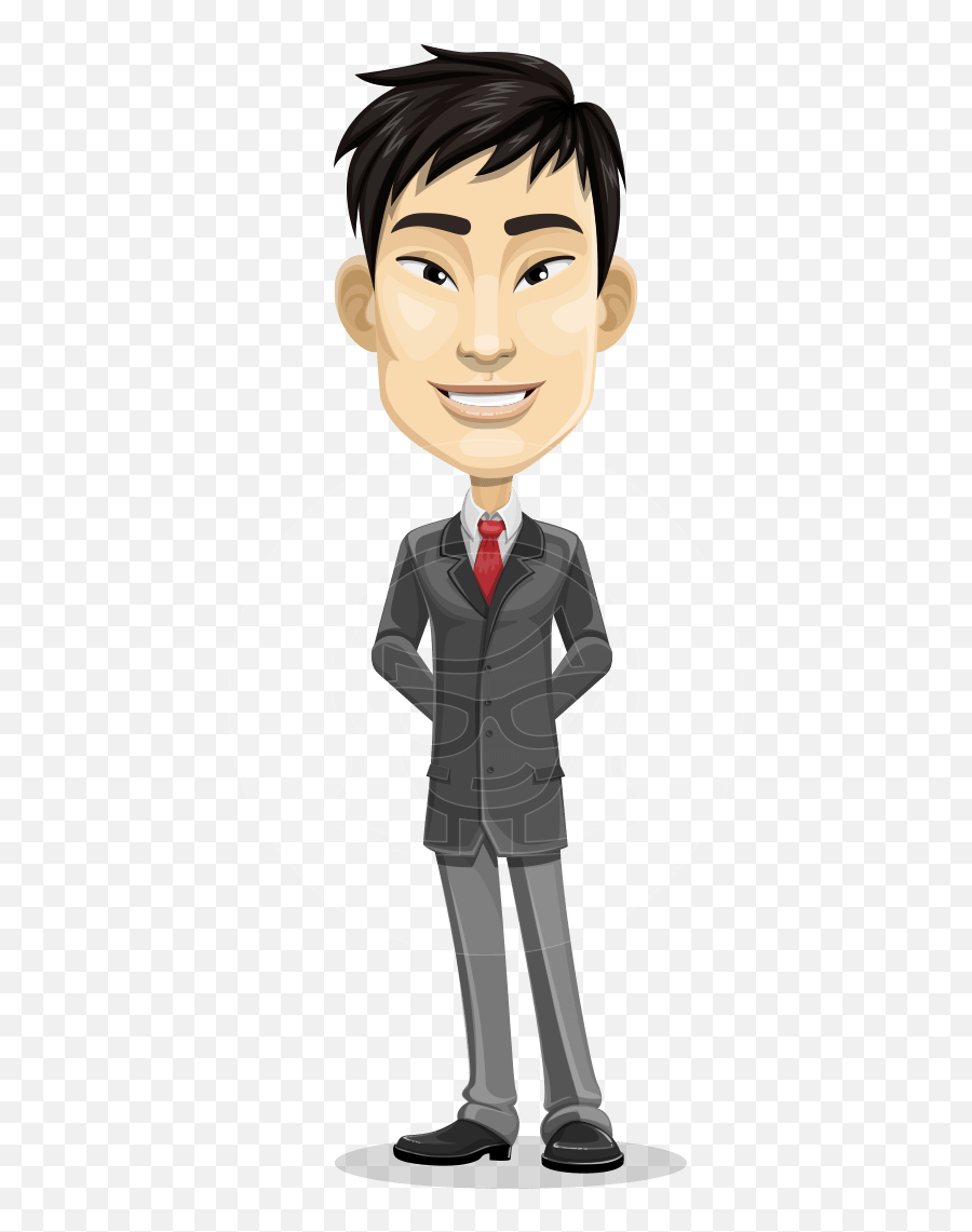 Corporate Asian Man Cartoon Vector - Asian Man Cartoon Png Emoji,Asian Face Emotions