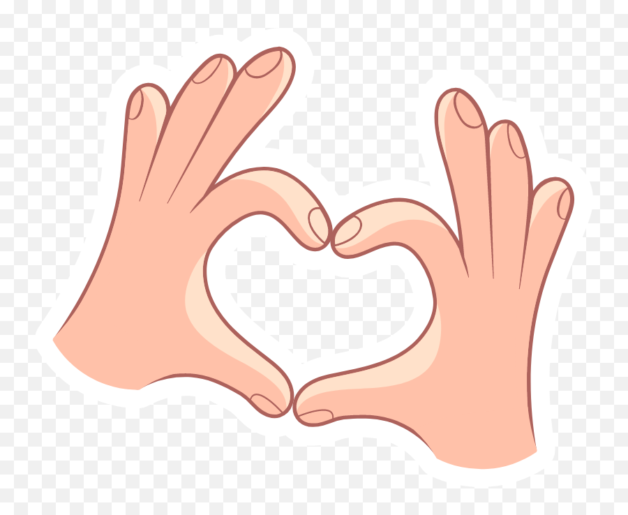 Hand Heart Gesture Sticker - Sticker Mania Girly Emoji,Hand Wave Emoji