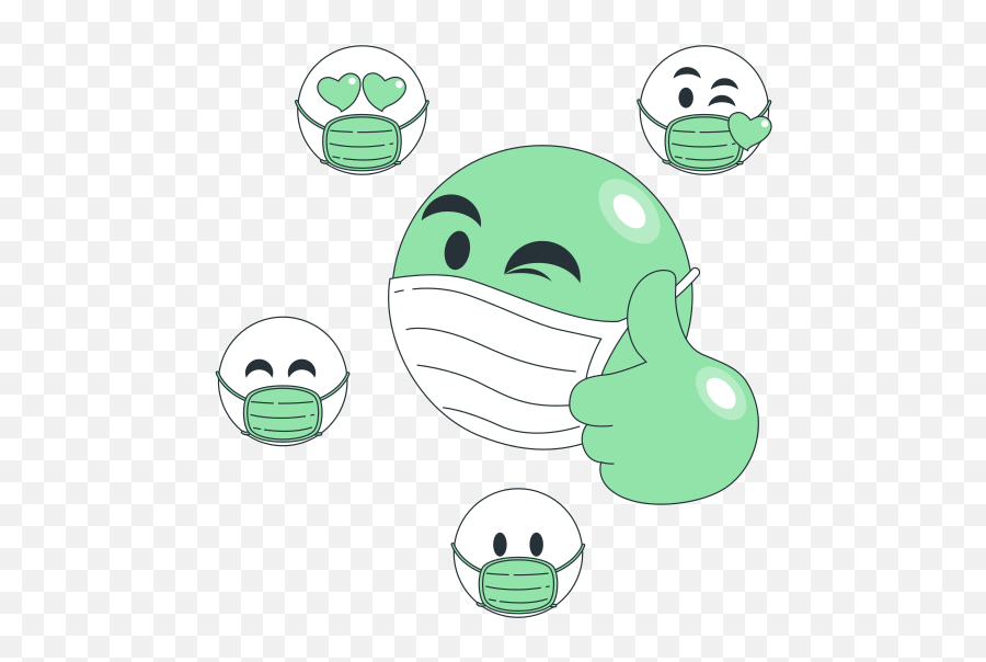 Face Mask Emoji Customizable Isometric Illustrations Amico - Happy,Emotions Art Mask