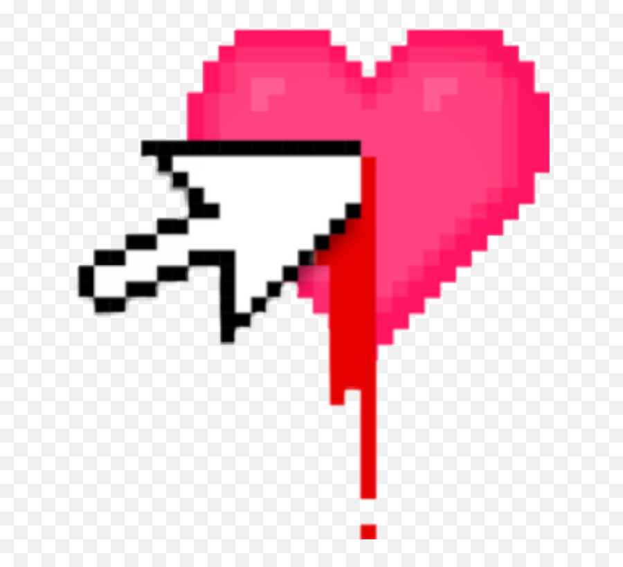 Heart Cursor Bloody Bleeding Blood - Pixel Art Heart Emoji,Stabbed In The Heart Emoji