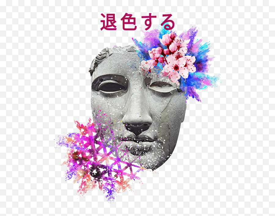 Aesthetic Vaporwave Marble Statue With Flowers Tote Bag - Vaporwave Greek Statue Aesthetic Emoji,Otaku Emotion Mask