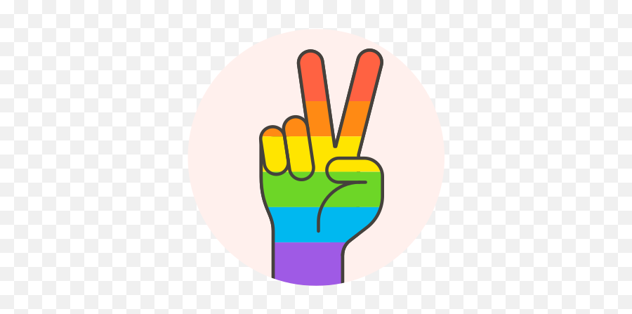 Flag Hand Lgbtq Peace Free Icon Of - Lgbtq Hand Emoji,Gay Flag Emoticons