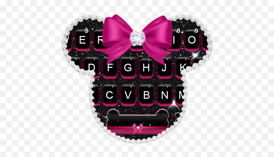 Glitter Bow Minny Keyboard Theme - Bow Emoji,Bowing Emoji Text