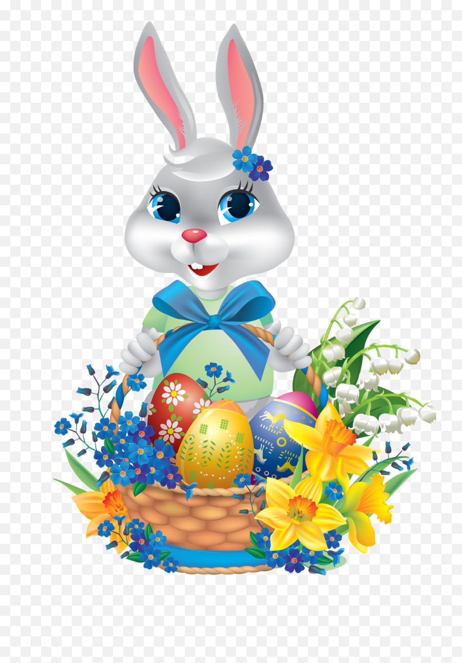 Basket Egg Easter Bunny Png Free Photo - Coelho De Pascoa Com Cesta Png Emoji,Easter Egg Emoticons For Android