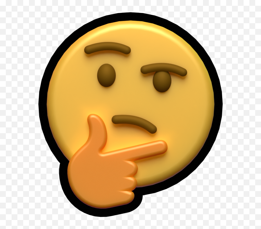 3d Render Of Thinking Emote Using Blender Cycles Thinking - Happy Emoji,3d Emoji