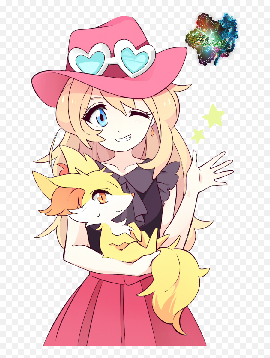 Serena And Fennekin Original Pokemon Pikachu Pokemon Emoji,Fennekin Happy Emotion