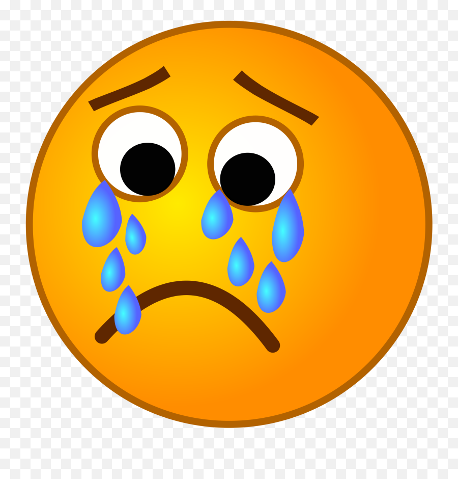 Sad Face - Tear Cry Clipart Emoji,The Roof Of Emoticon