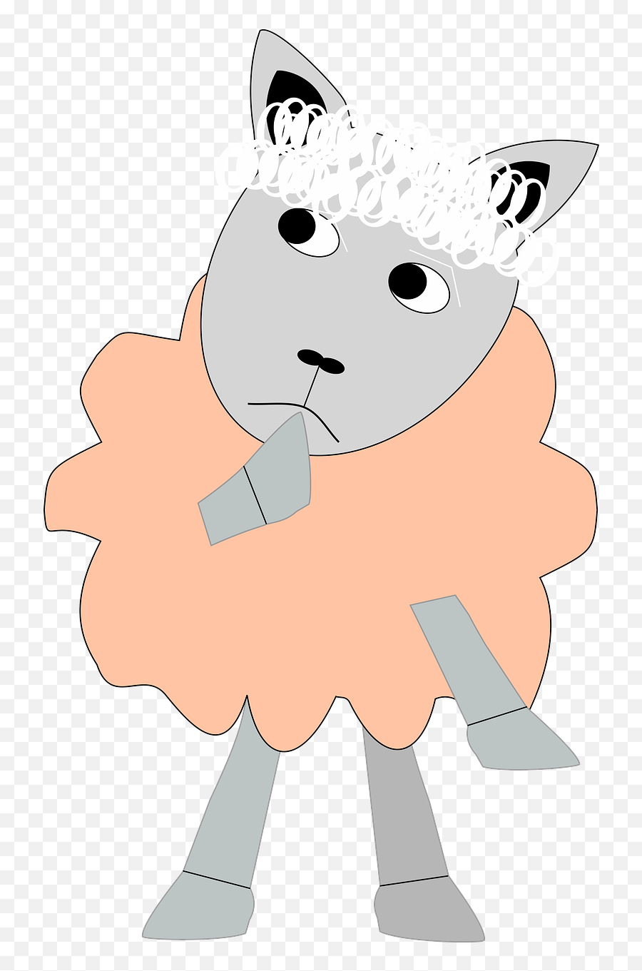 Sheep Lamb Emoji - Emoji De Animal Pensativo,Pensive Emoji
