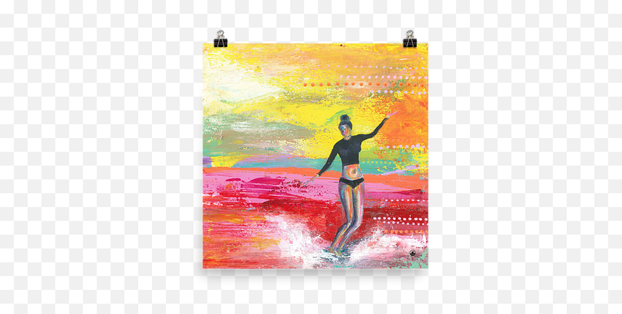 Surf Art Paintings Female Surf Artist Sophia Buddenhagen Emoji,Faces Emotions Drawings Poster