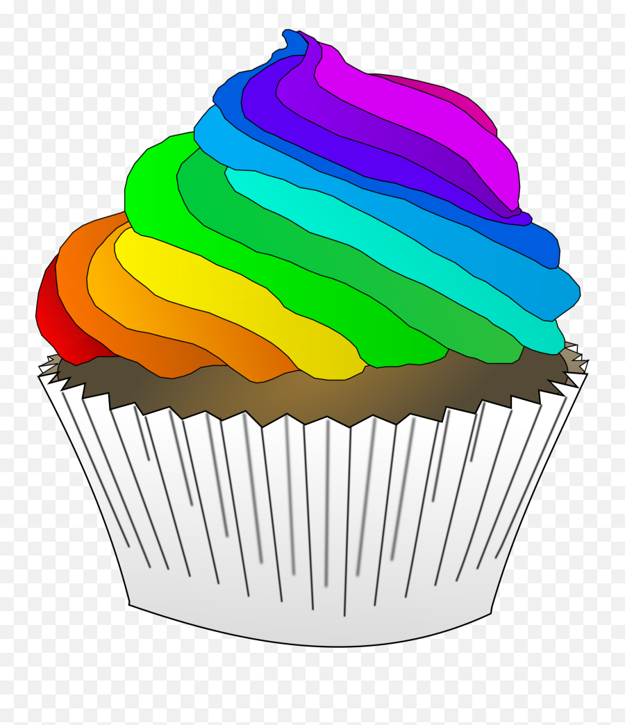 Muffins Clipart Colourful Cupcake Muffins Colourful Cupcake - Rainbow Cupcake Transparent Background Emoji,Muffin Emoji