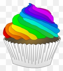 Muffins Clipart Colourful Cupcake Muffins Colourful Cupcake - Rainbow Cupcake Transparent Background Emoji,Muffin Emoji