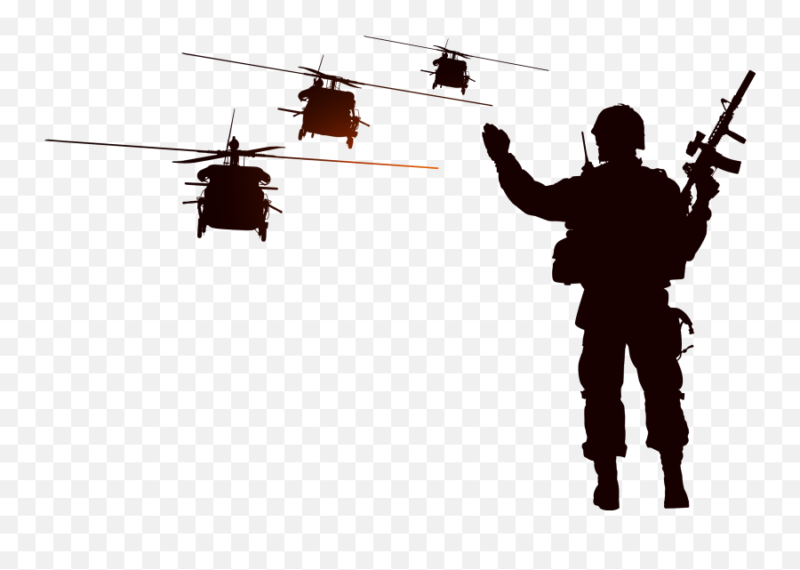 Soldier Silhouette Helicopter Illustration - Military Emoji,Helicoptor Emoji