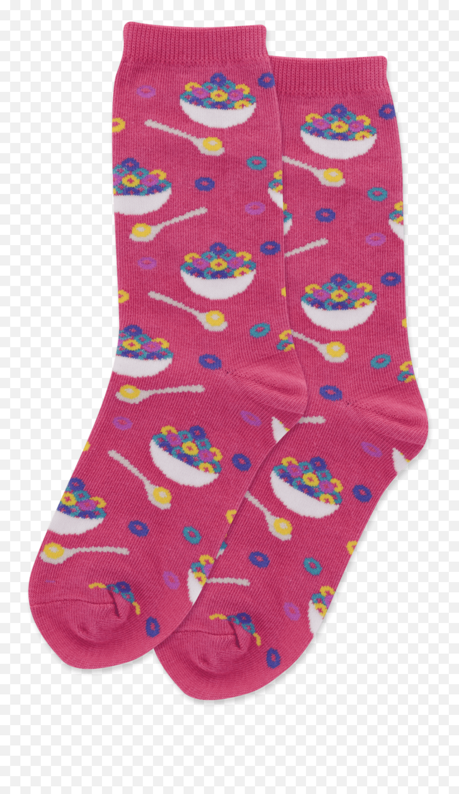 Kidu0027s Cereal Crew Socks - Magenta Lxl For Teen Emoji,Lounging Emoji