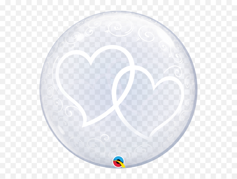 24 Entwined Hearts Qualatex Deco Bubble Balloon U2014 Edu0027s - Bubble Deco Heart Qualatex Emoji,Solid Heart Emoji
