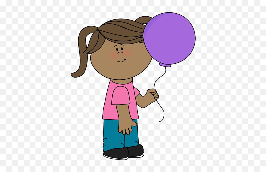 Balloon - Girl Holding A Balloon Clipart Full Size Png Clipart Cartoon Girl Holding Balloon Emoji,Girl Emoji Clipart