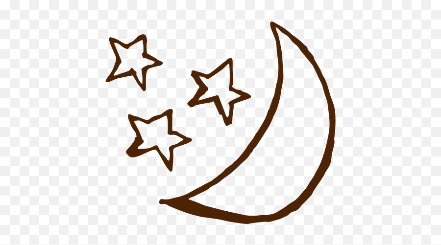 Camping Stars And Moon Hand Drawn Icons - Transparent Png Hand Drawn Moon And Stars Emoji,Moon Emoji Shirts