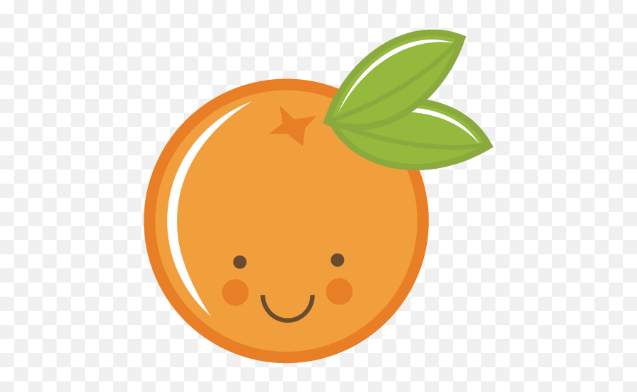Cute Orange Svg File For Cards Scrapbooking Free Svgs Free - Cute Fruit Clipart Png Emoji,Orange Fruit Emoticon
