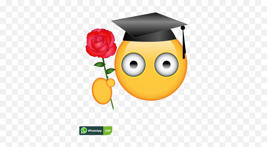 Erstauntes Emoji Mit Doktorhut Und Großen Augen Whatsapp - Matrosen Emoji,Graduation Emoji