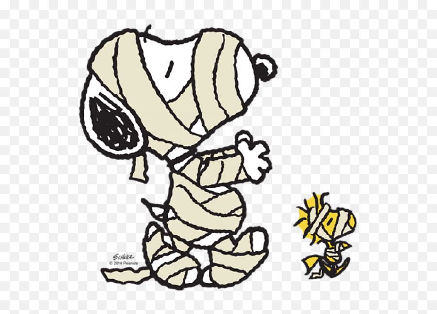 Mummy Snoopy And Woodstock - Snoopy And Woodstock Halloween Emoji,Download Charlie Brown Halloween Emoticons