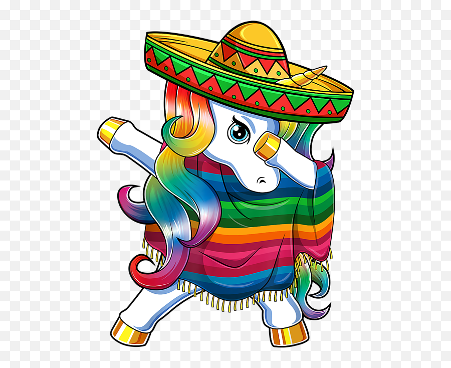 Dabbing Unicorn Mexican Poncho Sombrero Cinco De Mayo Gift T - Shirt Carryall Pouch Cinco De Mayo Unicorn Emoji,Emoticons For 5 De Mayo