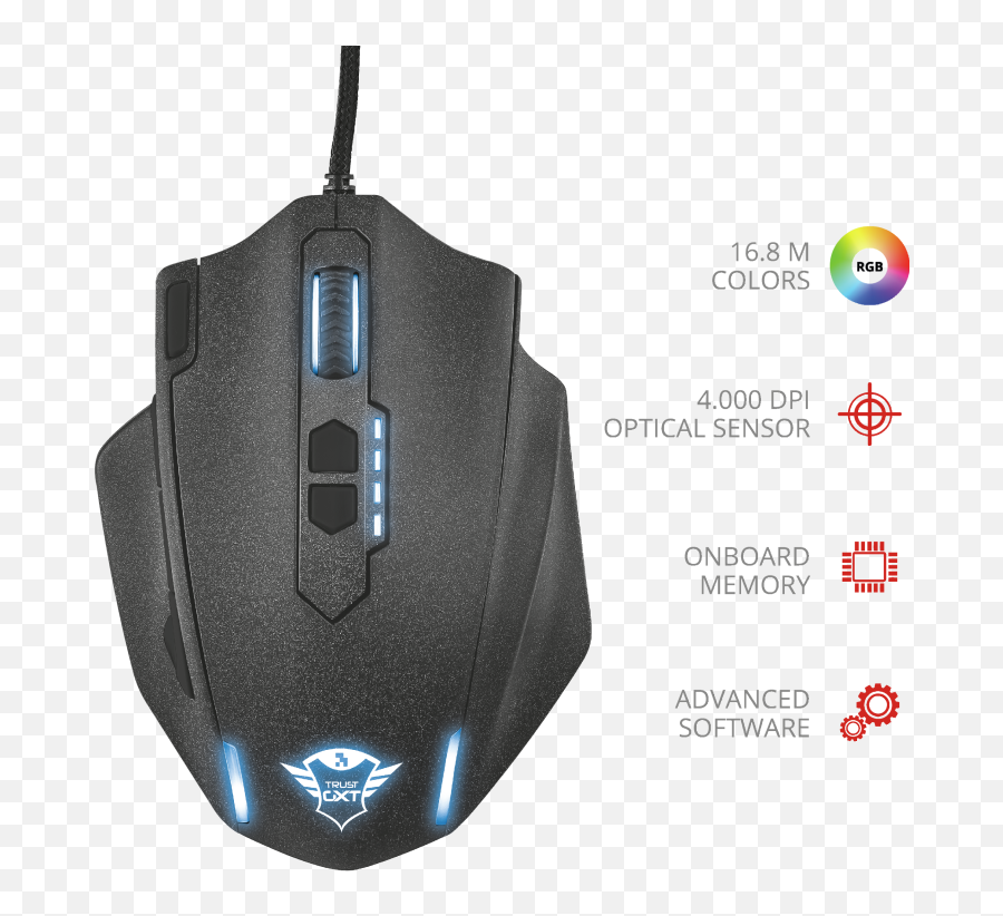 Trust Gxt 155 Caldor Gaming Mouse Black - Builtin Trust Gaming Gxt 155 Emoji,Emoticons Not Mause