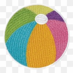 Beach Ball Embroidered Sticker Patch - Sports Toy Emoji,Beach Ball Emoji Transparent