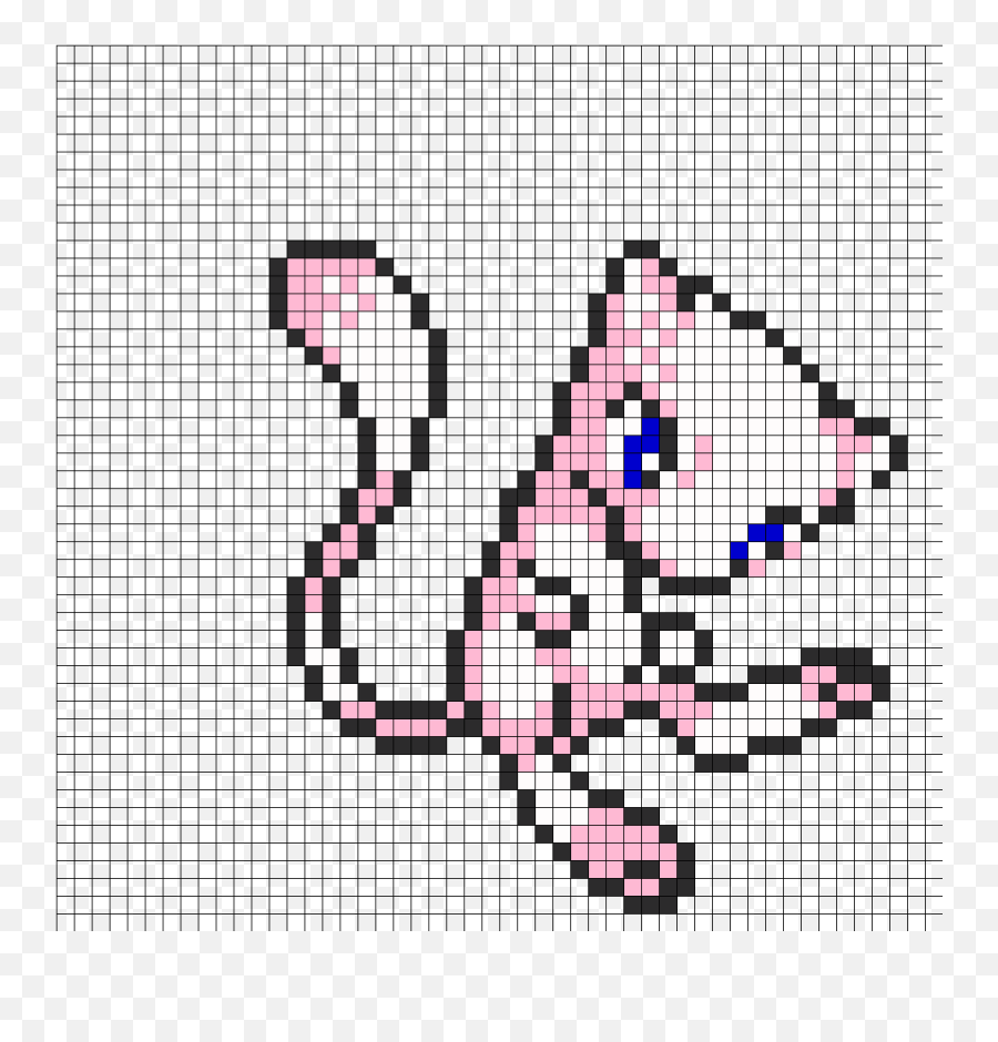 Perler Beads Pokemon Mew - Bead Pattern Free Emoji,Mewtwo Emoticons