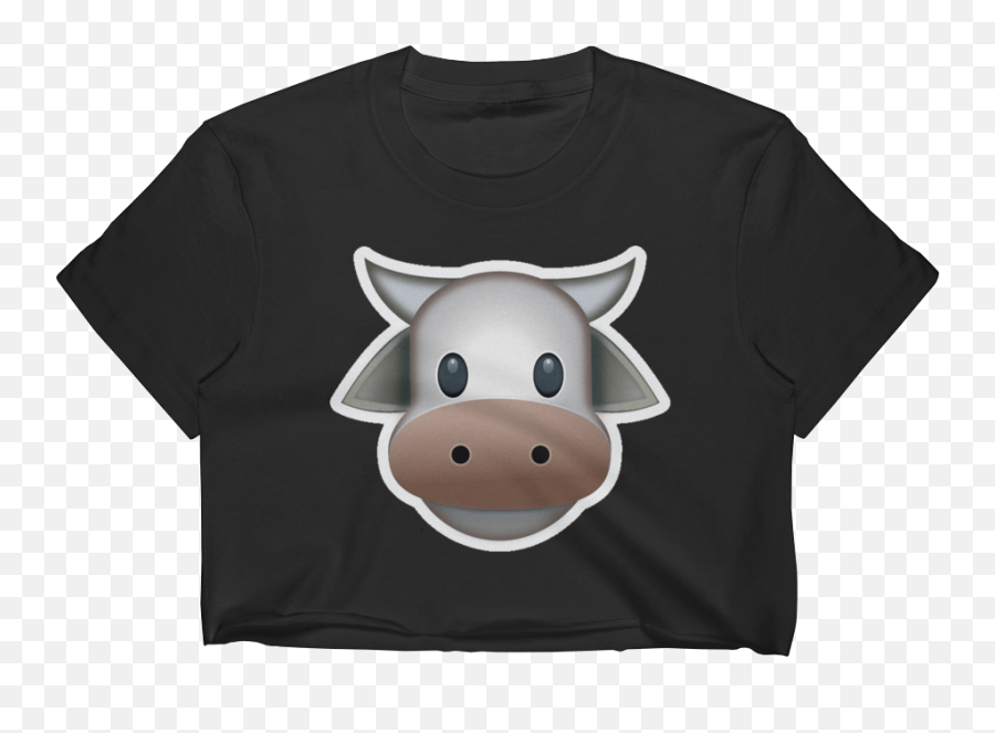 Download Hd Emoji Crop Top T Shirt - Cattle Transparent Png,Cow Emoji
