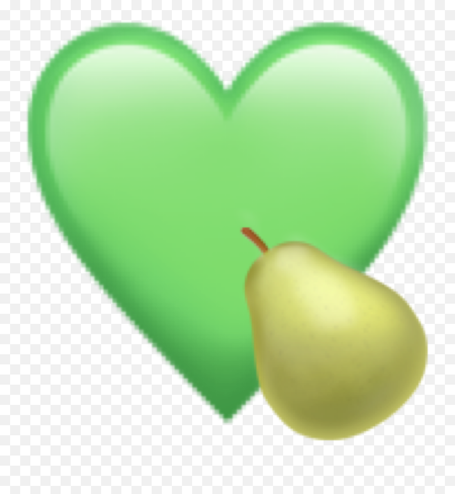 Green Emoji Pear Heart Sticker - Lovely,Pear Emoji