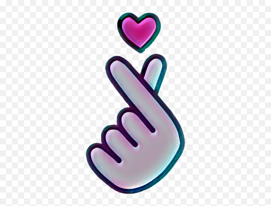 Kpop Pop K Heart Hand Snap Pink Tan Sticker By Evie22 - Transparent Background Kpop Logo Png Emoji,Snap Fingers Emoji