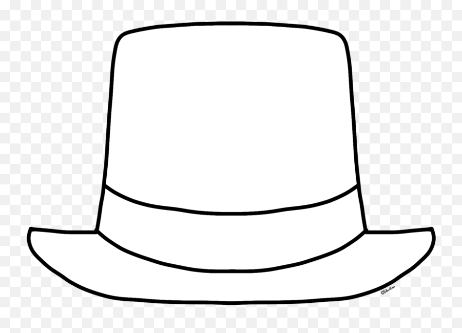 Top Hat Outline - Clipartioncom Hat Outline Clipart Black And White Emoji,Guess The Emoji Fire Man Top Hat