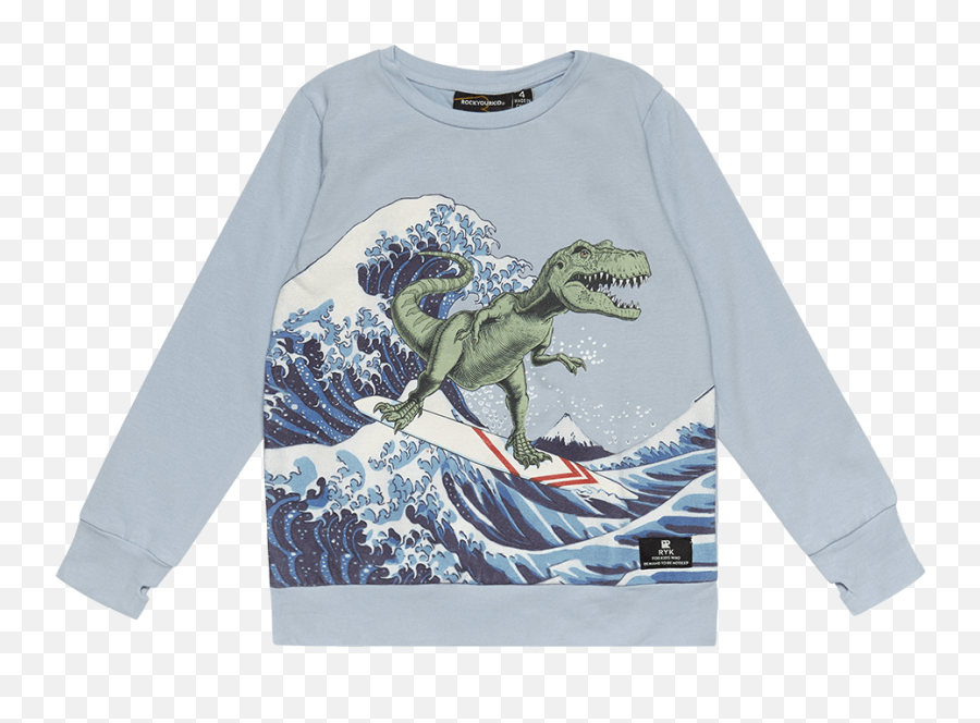 Rock Your Kid Big Kahuna Long Sleeve Tee - Boys Tops Tardis V Katsushika Hokusai Emoji,Biys Graphic Emoji Long Sleeves