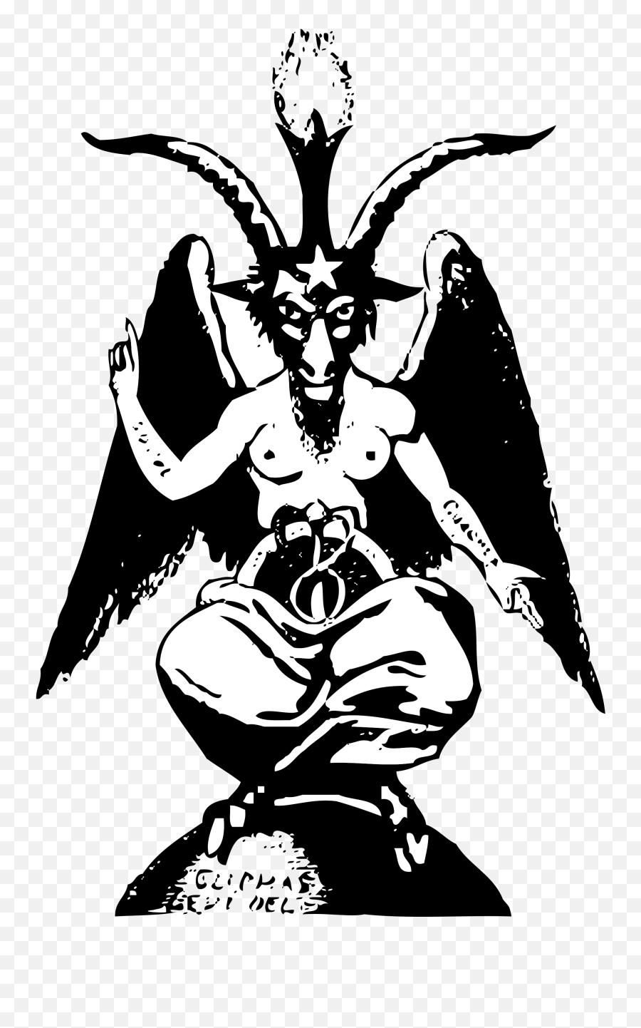Download Of Symbol Satanism Theistic Satan Church Baphomet - Baphomet Png Emoji,Satan Like Emoticon