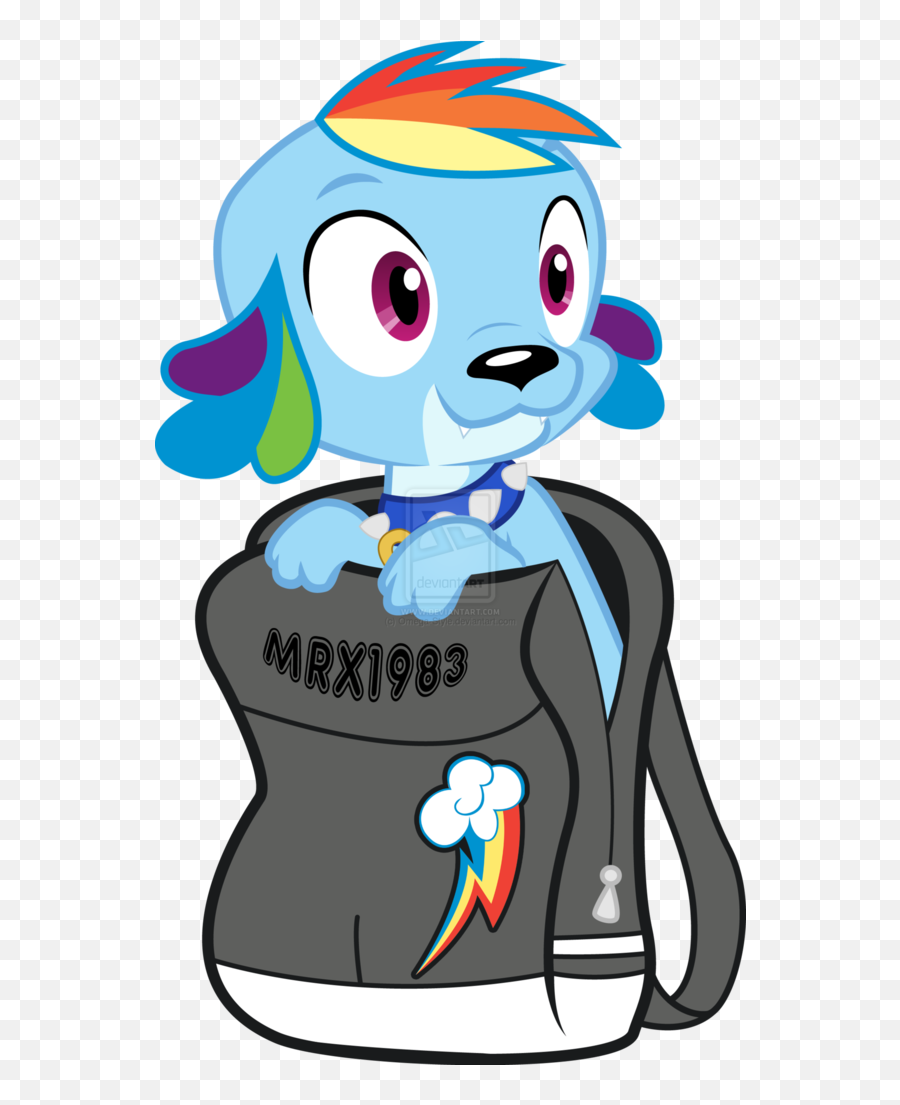 Backpack Clipart Rainbow - Rainbow Dash As A Dog Emoji,Rainbow Emoji Backpack