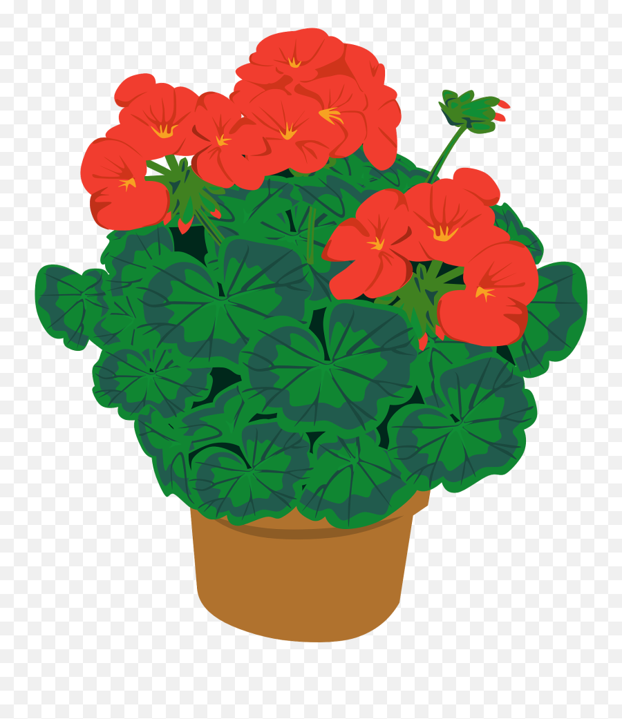 Clipart Of Potted Geranium Plant Free - Geranium Clipart Emoji,Plant, Emotions, Clipart