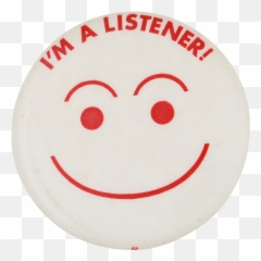 Iu0027m A Listener Busy Beaver Button Museum - München Emoji,Emoticon M&m Border Clip Art