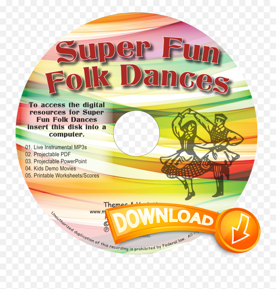 Super Fun Folk Dances Themes And Variations Usa - Optical Disc Emoji,Country Dancing Emoticons Free Download