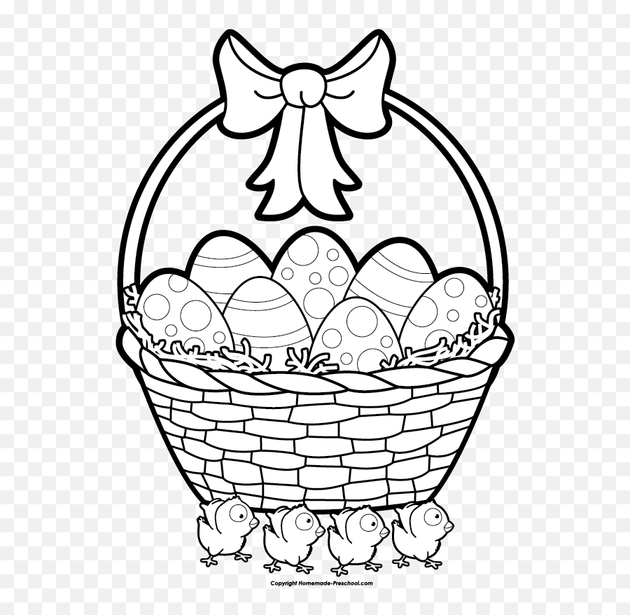 Free Black And White Easter Pictures - Easter Egg Basket Drawing Emoji,Easter Basket Emoji