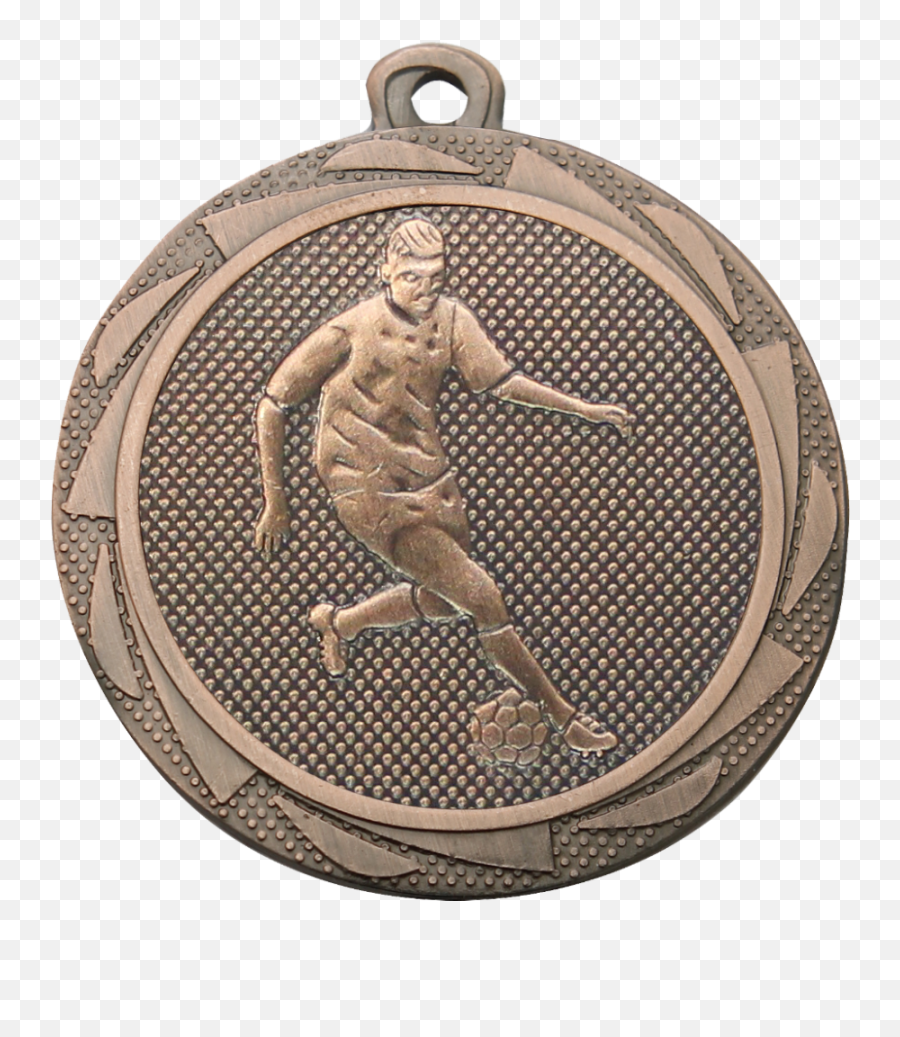 Male Football Player Medal Bronze With Medal Ribbon 45mm 175 - Artifact Emoji,Medal Ribbon Emoji