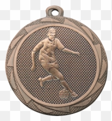 Male Football Player Medal Bronze With Medal Ribbon 45mm 175 - Artifact Emoji,Medal Ribbon Emoji