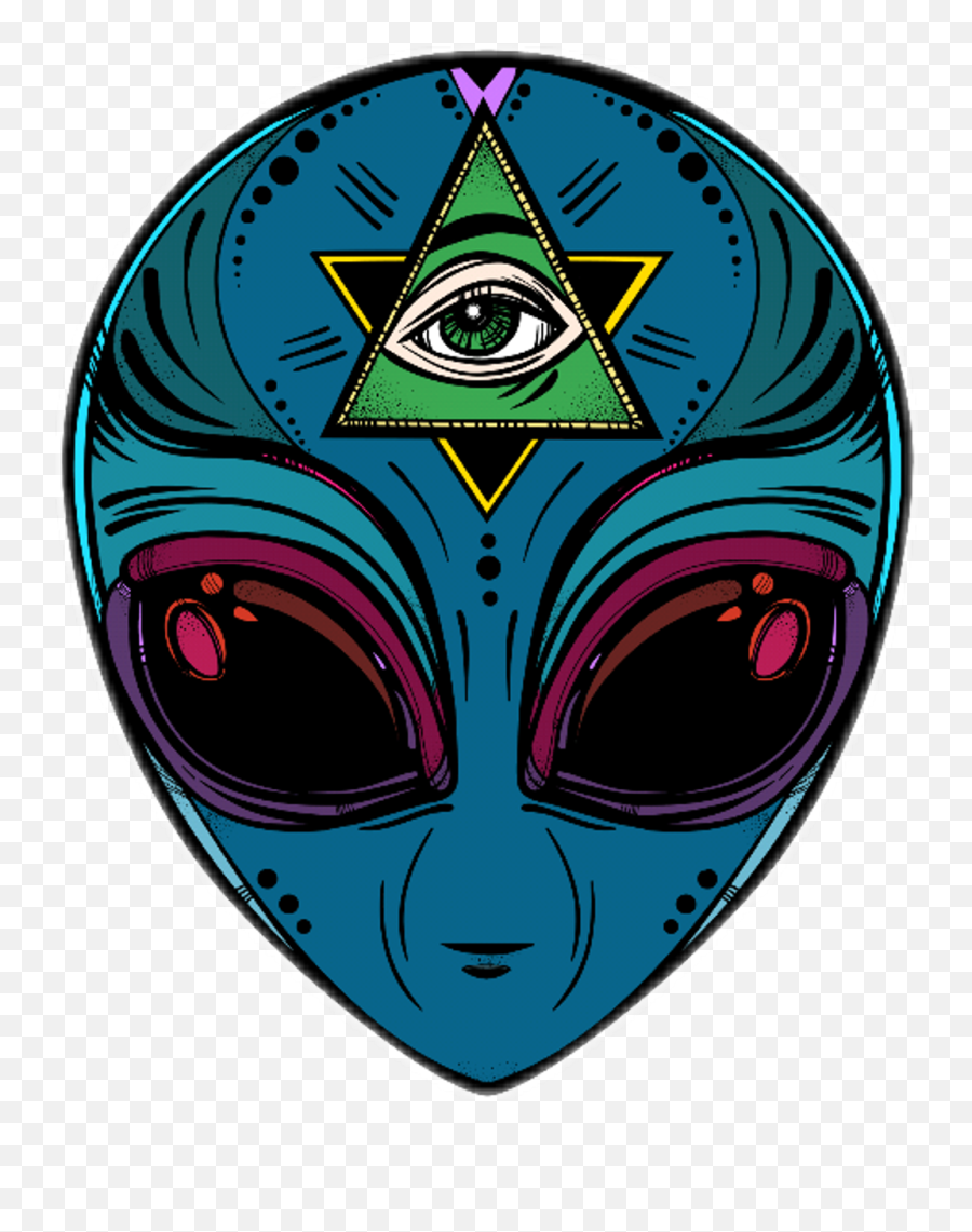 Colorful Colourful Alien Illuminati Cool - Ufo Alien Art Emoji,Ufo Emoticon Tumblr