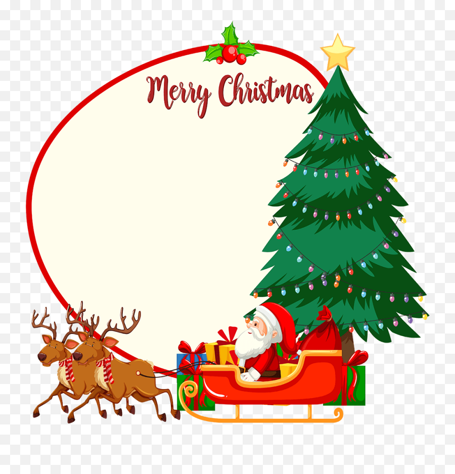 Free U0026 Cute Santa Sleigh Clipart For Your Holiday Emoji,Bruning Christmas Tree Emoji