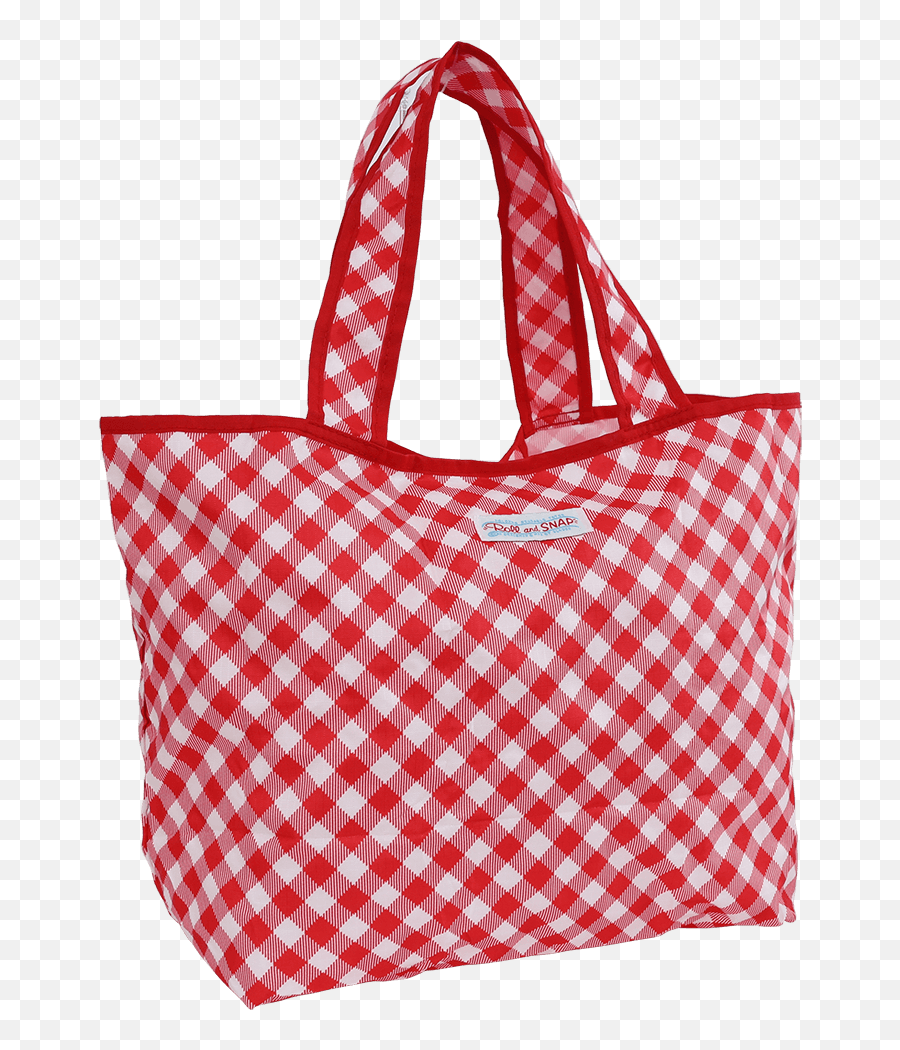 Roll U0026 Snap Tote Bag Red Gingham Check Emoji,Shop Bag Emoji