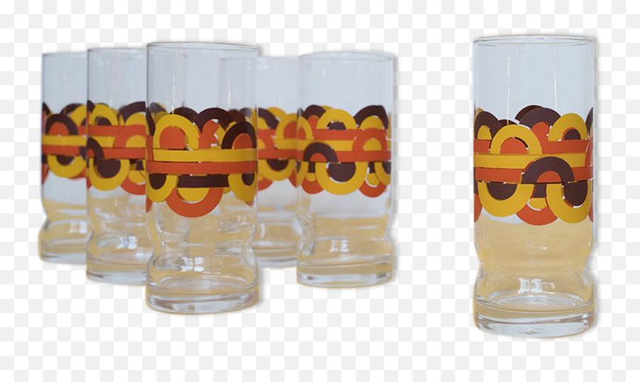 Set Of Long Drink Glasses 70s Selency Emoji,Cup Of Water Emoji