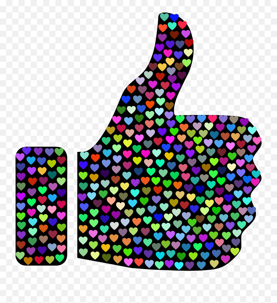 Prismatic Hearts Thumbs Up Silhouette 2 - Openclipart Emoji,Stocks Going Up Emoji