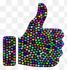 Prismatic Hearts Thumbs Up Silhouette 2 - Openclipart Emoji,Stocks Going Up Emoji